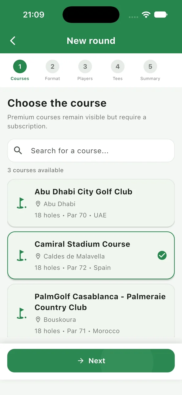 Golf course catalogue by country